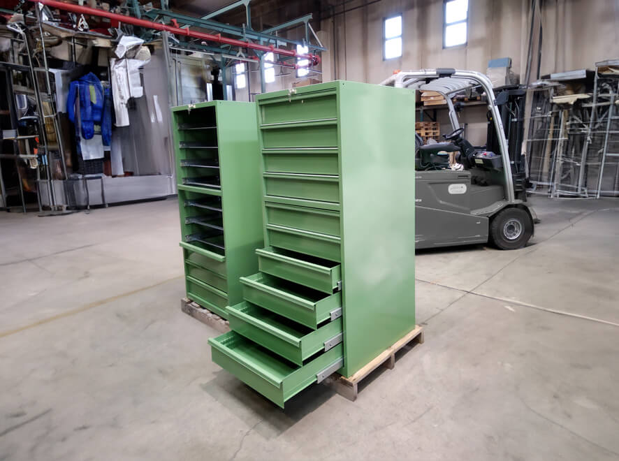 cassettiere in metallo per officine