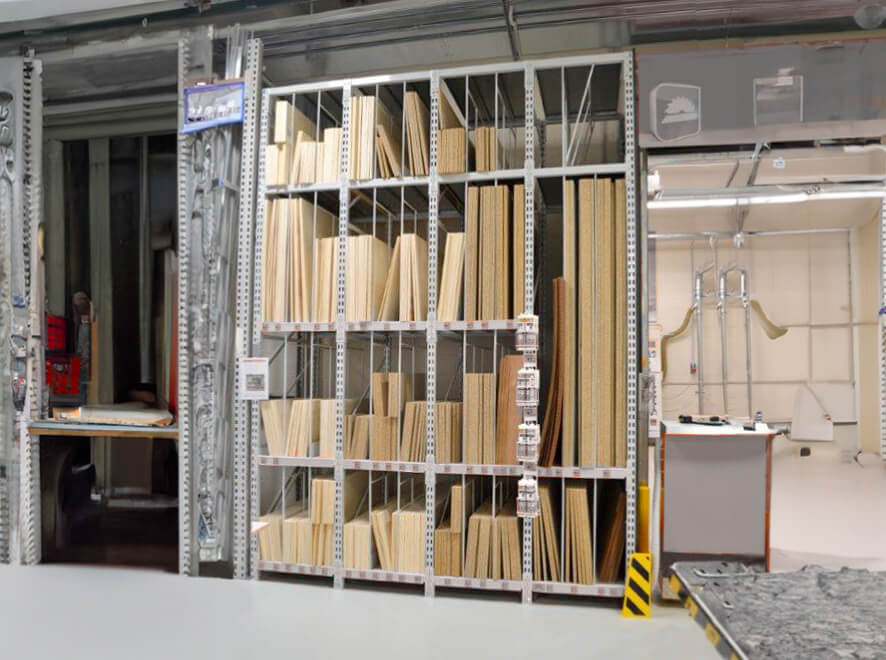 Scaffale industriale pretagliato